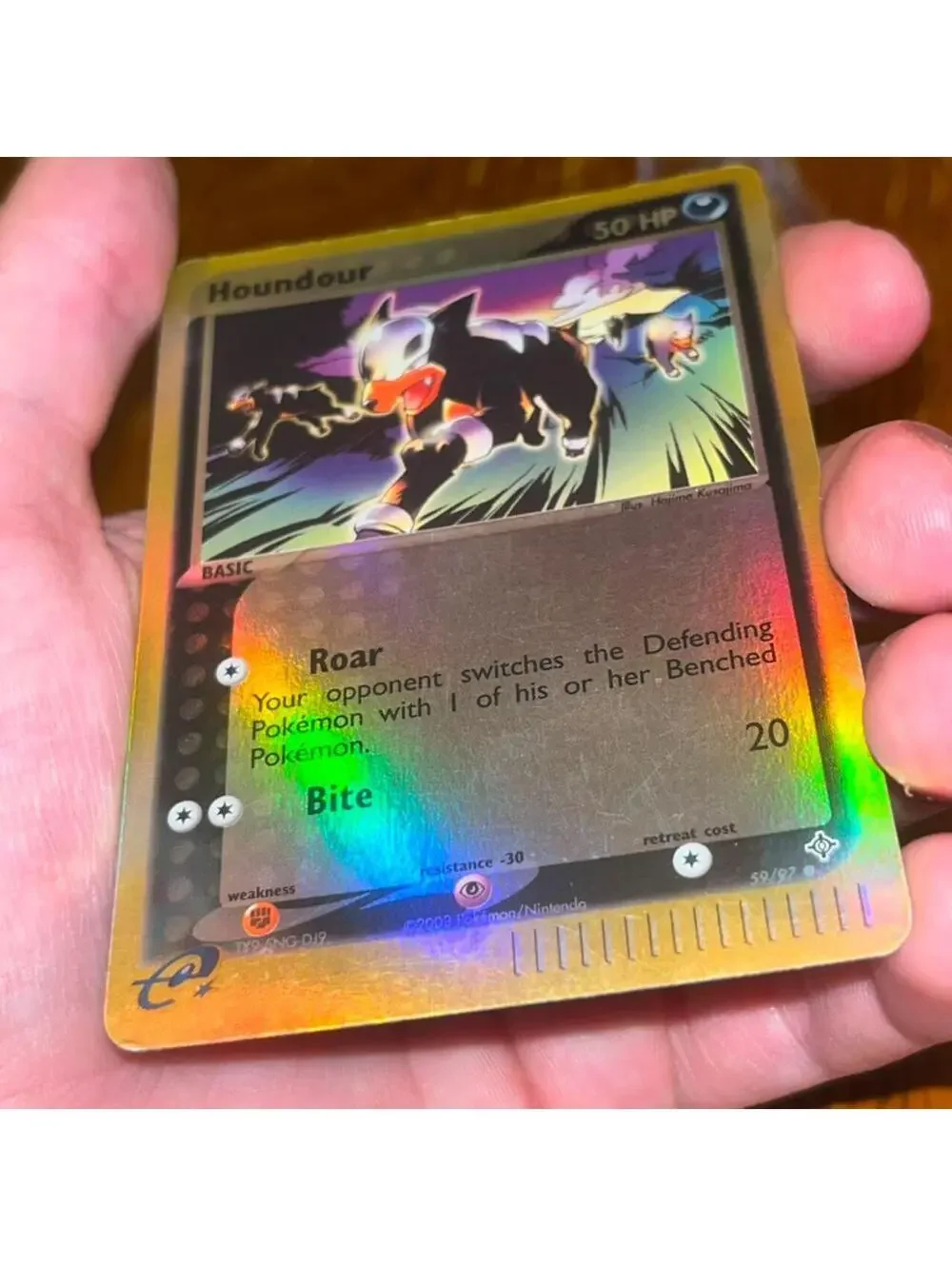 Houndour 59/97 - EX Dragon 2003 Reverse Holo - 50 HP - Vintage
